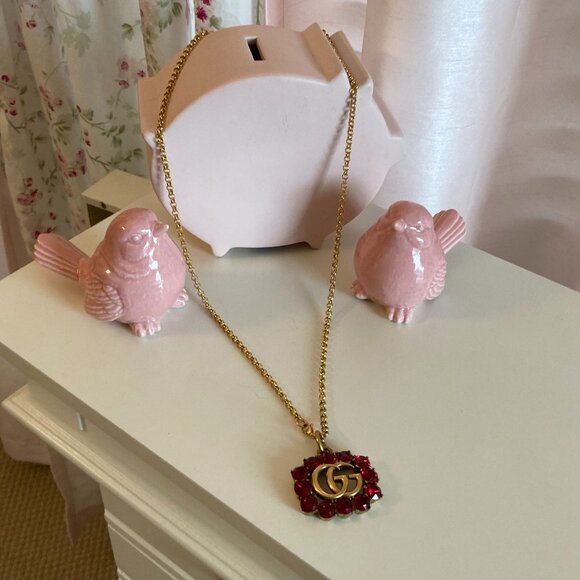 Gucci Pendant by Old Soul Vintage on a long gold chain neckalce - Picture 1 of 2
